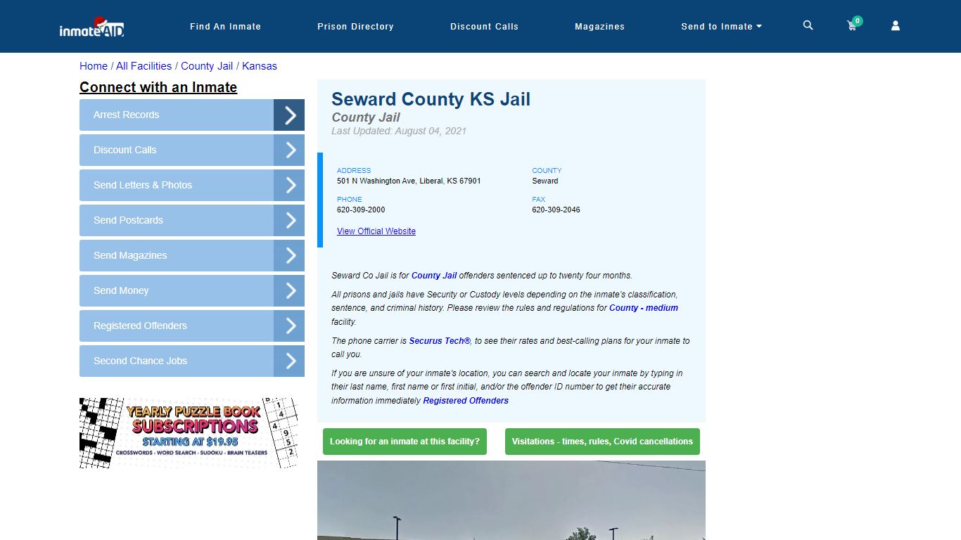 Seward County KS Jail - Inmate Locator - Liberal, KS