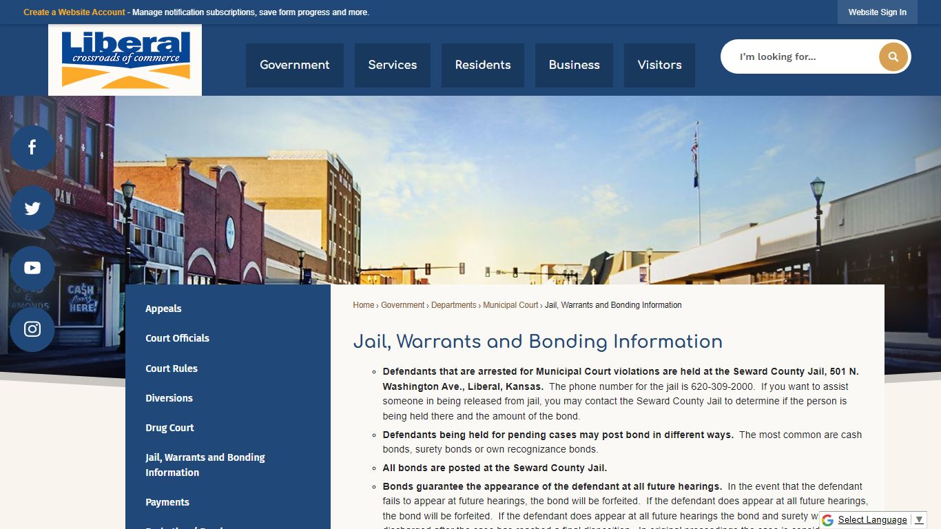 Jail, Warrants and Bonding Information | Liberal, KS - Official Website